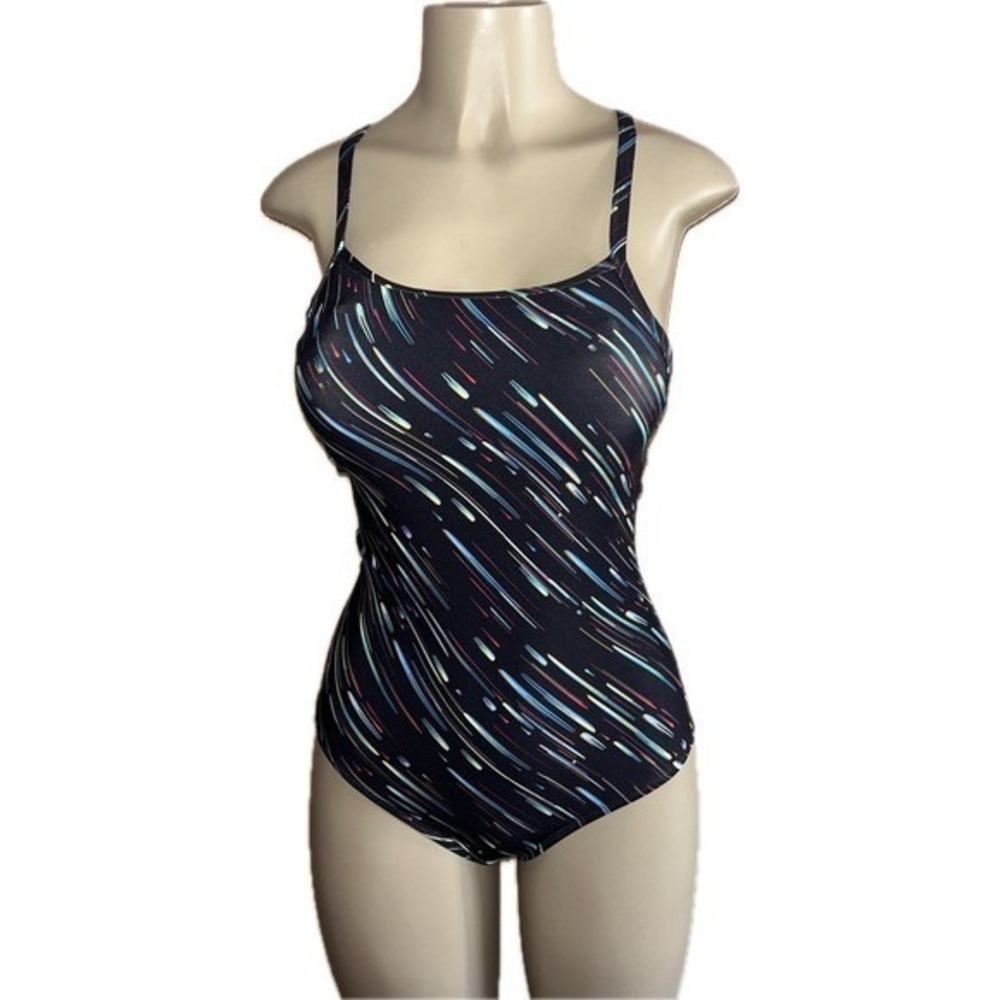 Syrokan Dreamy Streamer One Piece Swimsuit Multicolor Athletic Keyhole Back 36